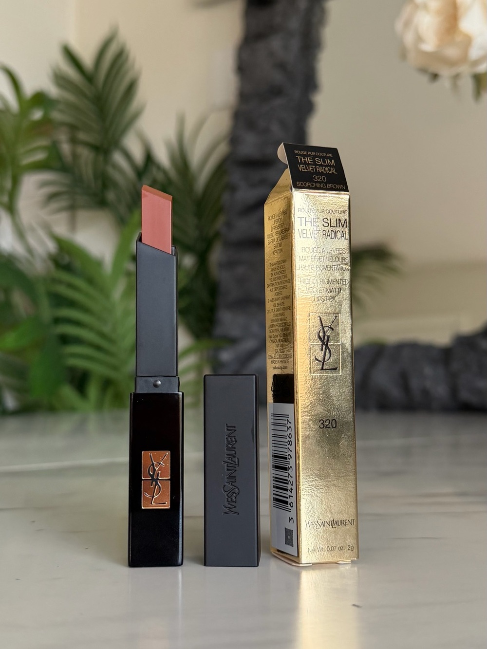 YSL Rouge Pur Couture The Slim Velvet Radical Lipstick 320 Scorching Brown New